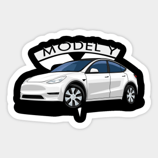 Model Y electric car white Sticker